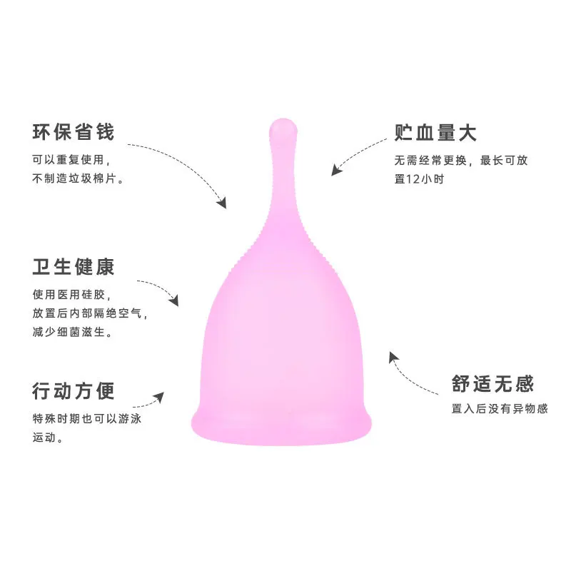 L M S Menstrual Cup Medical Silicone Lady Feminine Hygiene Copa Women Period Soft Grade with Storage Case Leak-proof Reusable