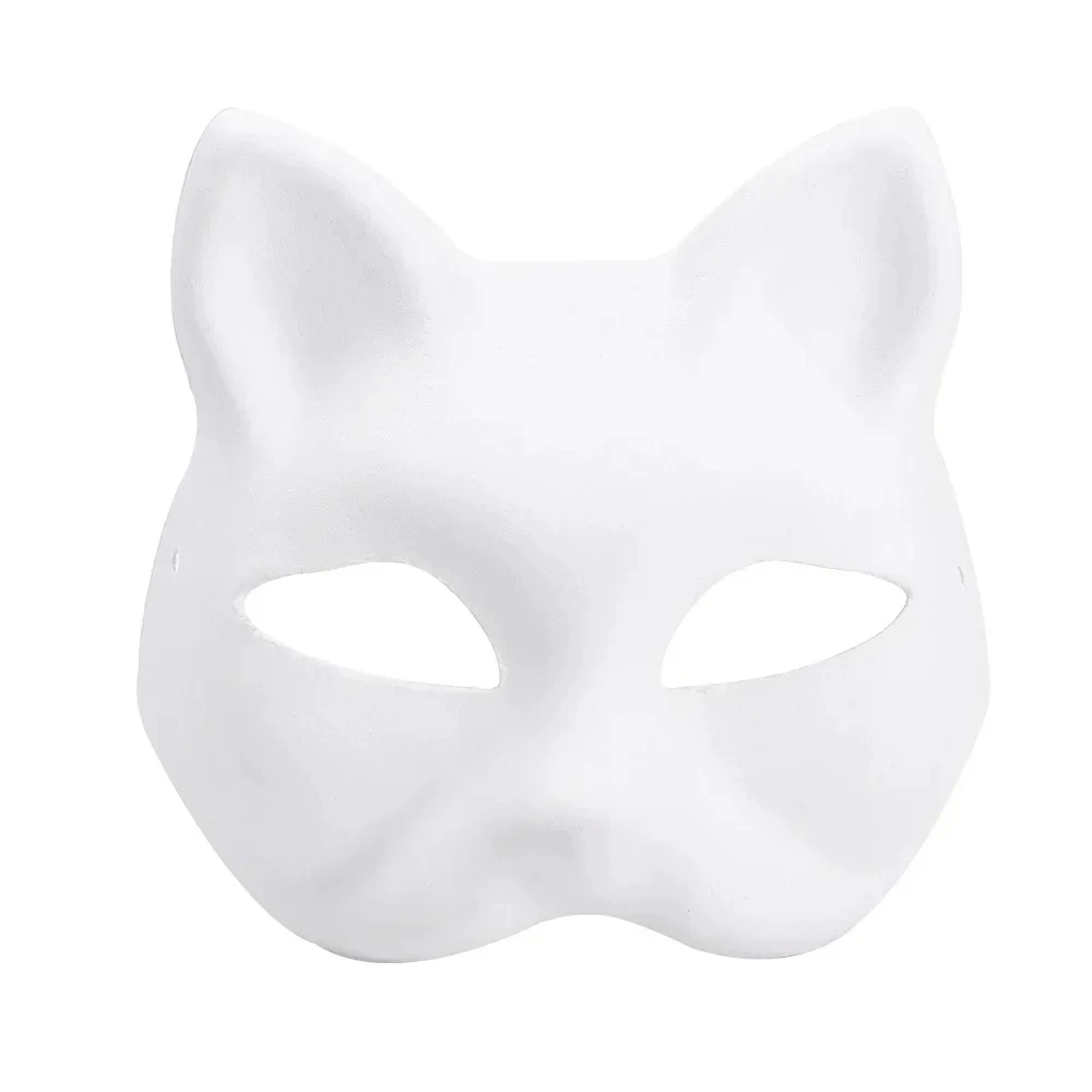 10/5Pcs Japanese Mask Half Face Hand-painted Cat Fox Mask Anime Demon Slayer Masquerade Halloween Festival Cosplay Prop