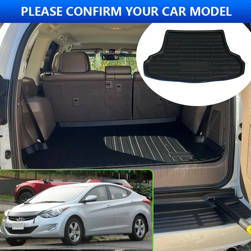 For Hyundai Avante MD 2011~2016 2013 2015 i35 Elantra Car Rear Trunk Protector Pad Waterproof Liner Anti-Fouling Mat Accessories