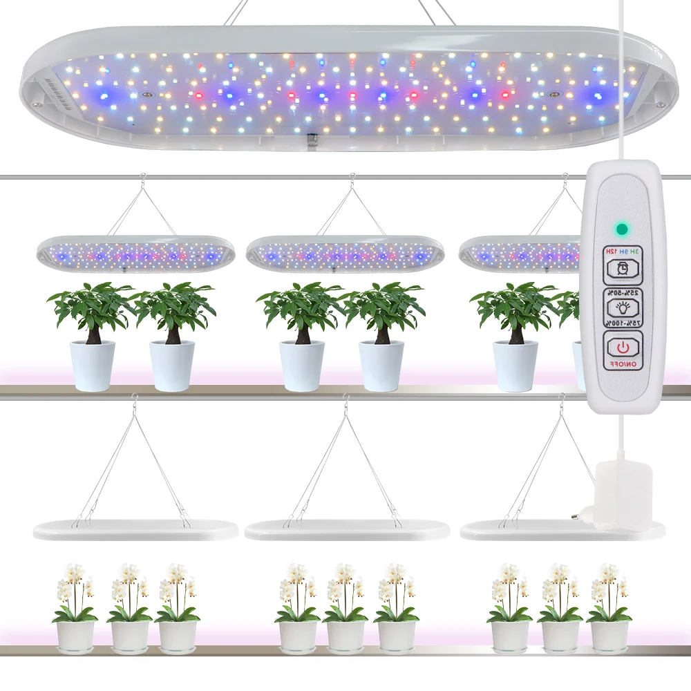 

30CM Hanging Plant LED Grow Lights 60W 110-220V Full Spectrum Lamp Hydropinics Growing System Auto Timer 4 Dimmable Brightness