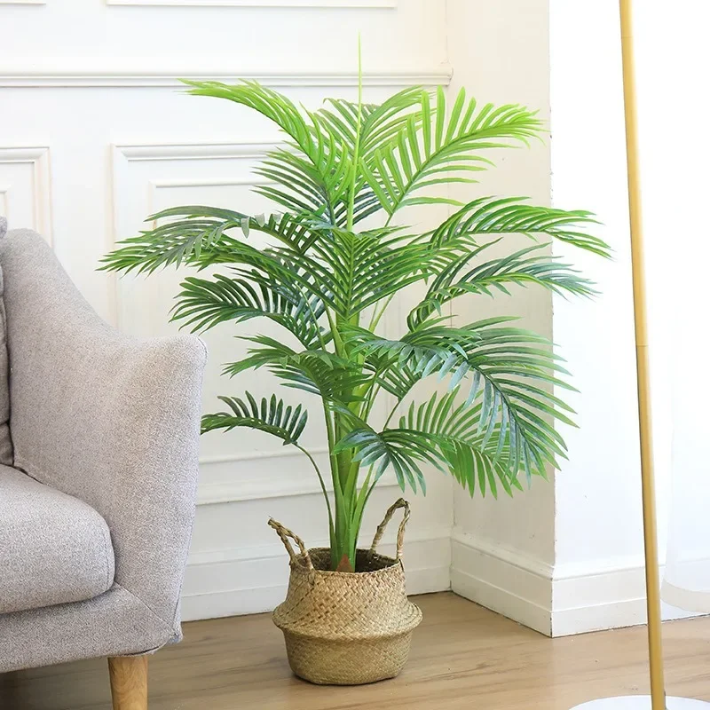 90cm 24 Leaves large artificial palm tree tropical fake plant green palm leaf monstera branches home garden balcony decoration