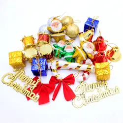 Mini DIY Xmas Tree Ornaments Pine Cones Gift Xmas Tree Bowknot Pendant Candy Santa Claus Foam Pendant Christmas Supply