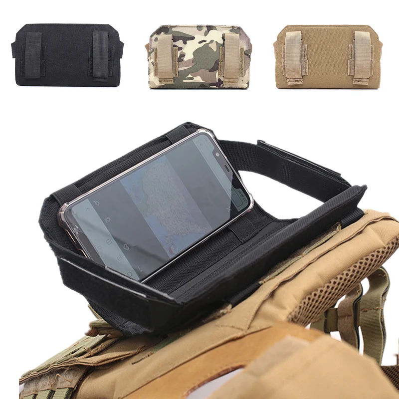 

MOLLE Pouch Outdoor Map Holder Carrier Bag Smartphone Case Holder Vest Plate Front Panel Belt Stiky Pack Accessories