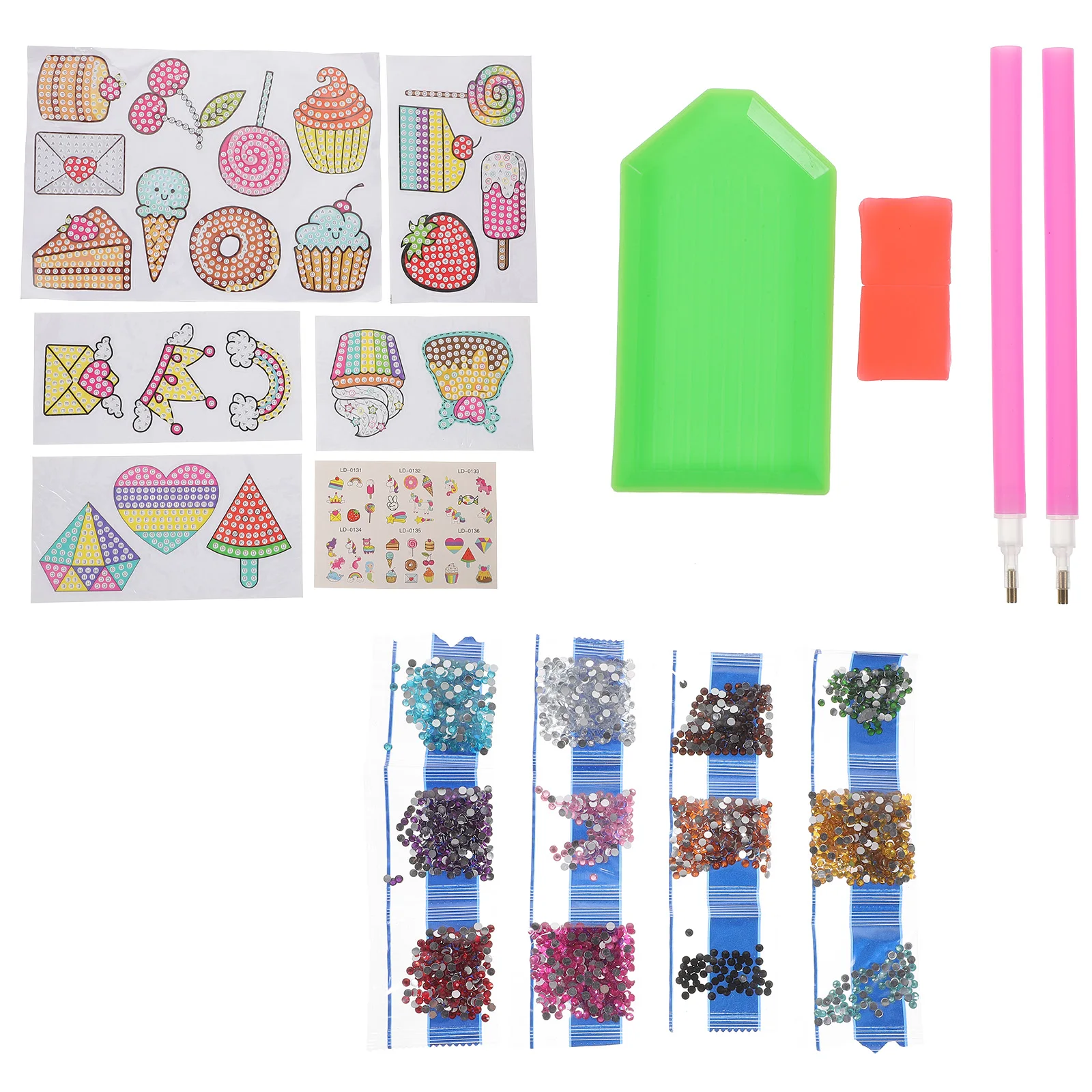 1 Set Zeichnung Aufkleber Kinder Diy Strass Handwerk Dekoration Für Buch Telefon Fall Kreative Pädagogisches Puzzle Spiel