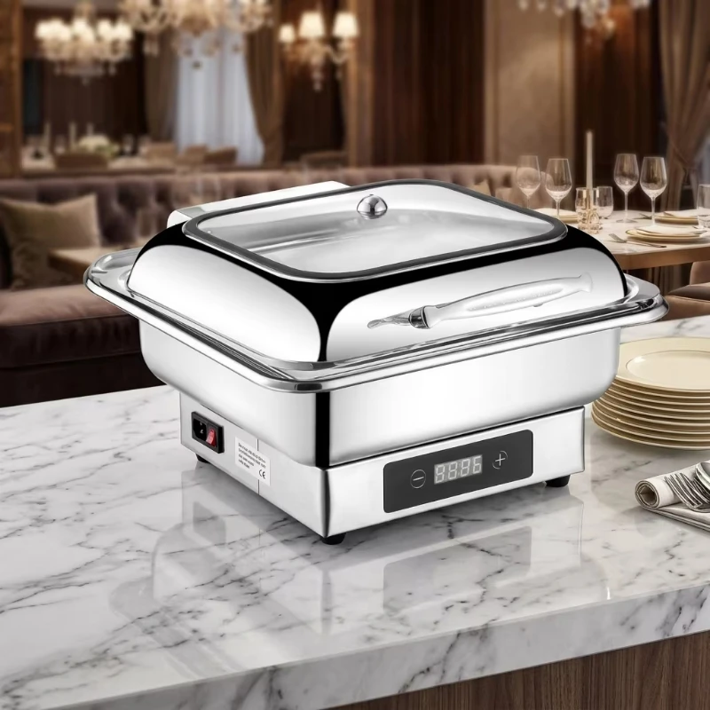 Stable constant temperature touch electric heating rectangular thermal insulation pot mini buffet restaurant single flavor