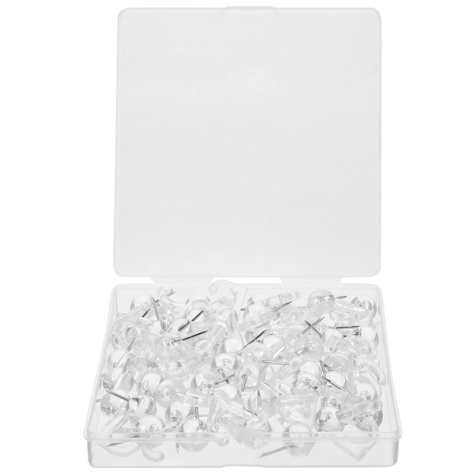 

50pcs Push Pin Hooks Heavy Duty Steel Tacks Wall Hangings Cork Board Picture Decorative Plastic Thumb Pins Home Office School