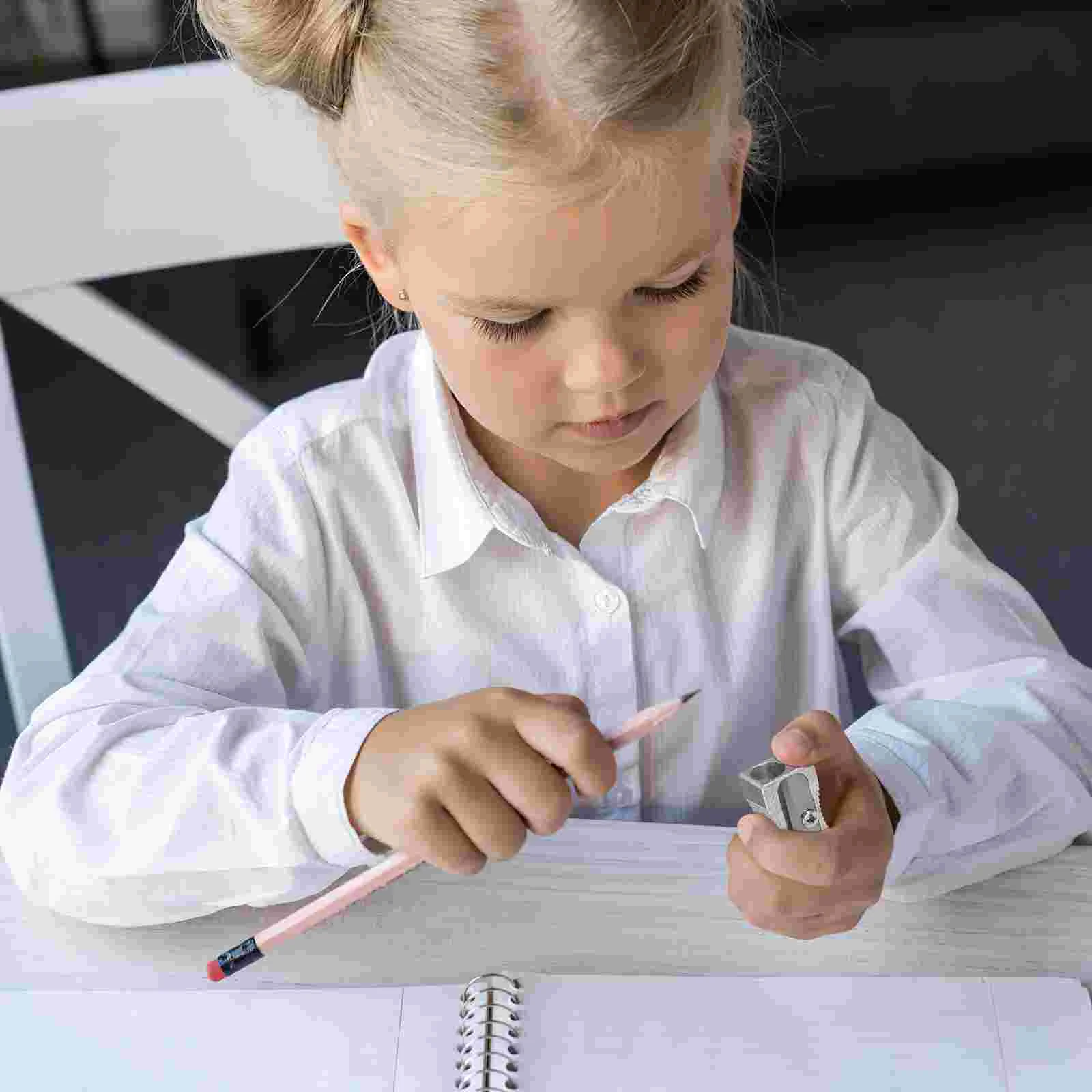 10 PCS Rectangular Pencil Sharpener Sharpeners Mini Metal Alloy Child Sharpening Stone