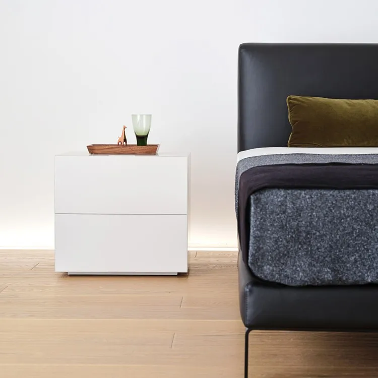 Coconordic | Vem Min White Bedside Table Nordic Japanese Multicolor Log Modern Bedroom Storage Side Cabinet