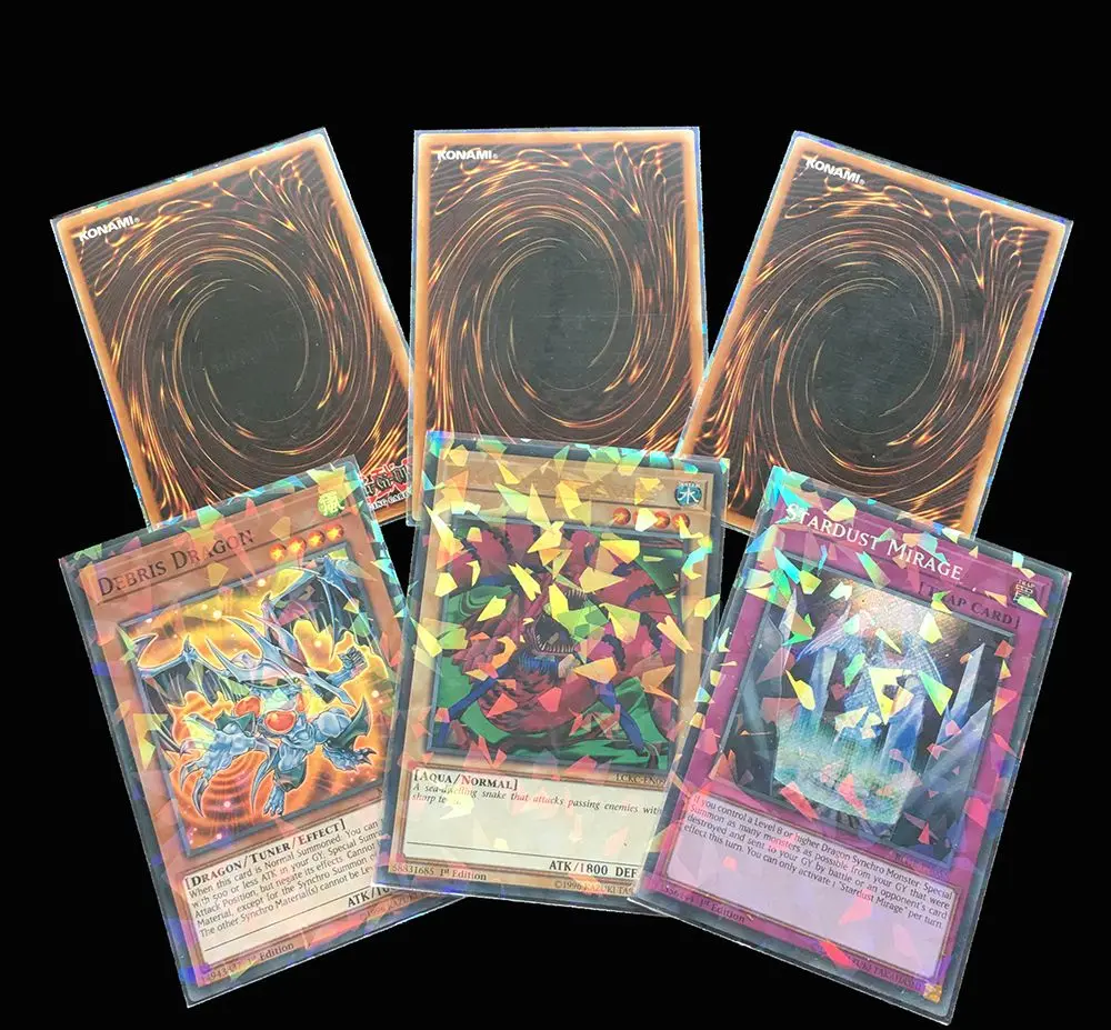 100PCS AEGIS GUARDIAN Broken Gemstone Laser Holographic Card Sleeves YuGiOh Idol KPOP Photo Card Sleeve Foil Binder Film Tarot