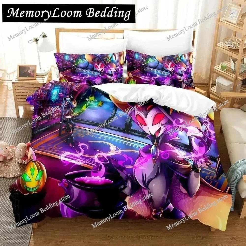 

Anime Stolas Helluva Hazbin Hotels Boss Bedding Set Boys Girls Twin Queen Size Duvet Cover Pillowcase Bed Boys Adult Quilt Cover