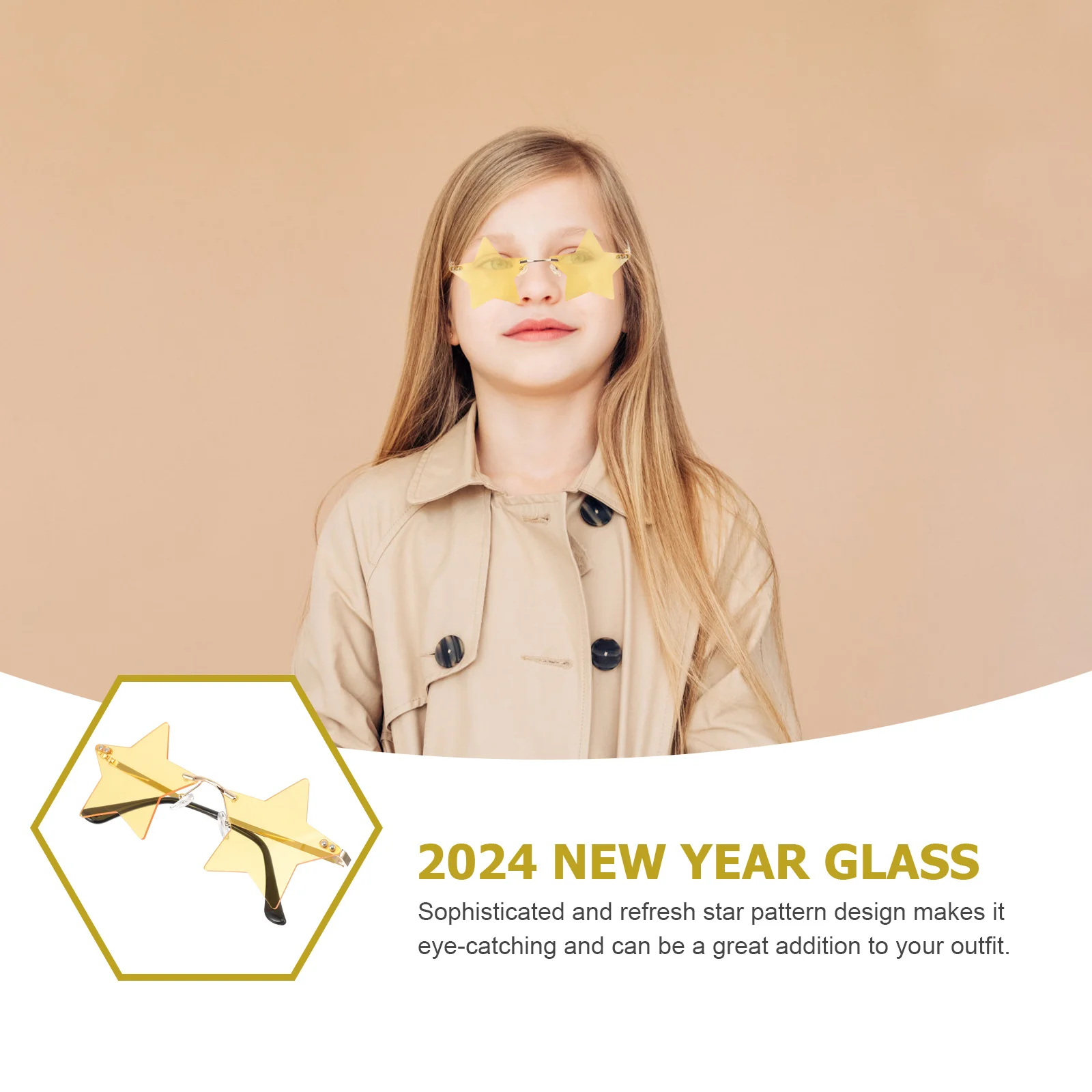 

Rimless Star Sunglasses Frameless Eyeglasses Party Glasses for Women Cool Festival Beach Fun Sunglasses Colored Glasses