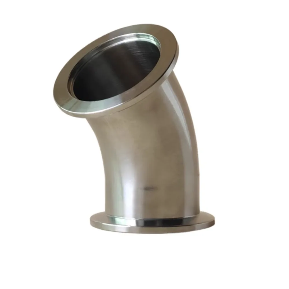 KF16 KF25 KF40 KF50 Vacuum Clamp Ferrule 45 Degree Elbow SUS 304 Stainless Steel Sanitarry Pipe Fitting Connector Homebrew