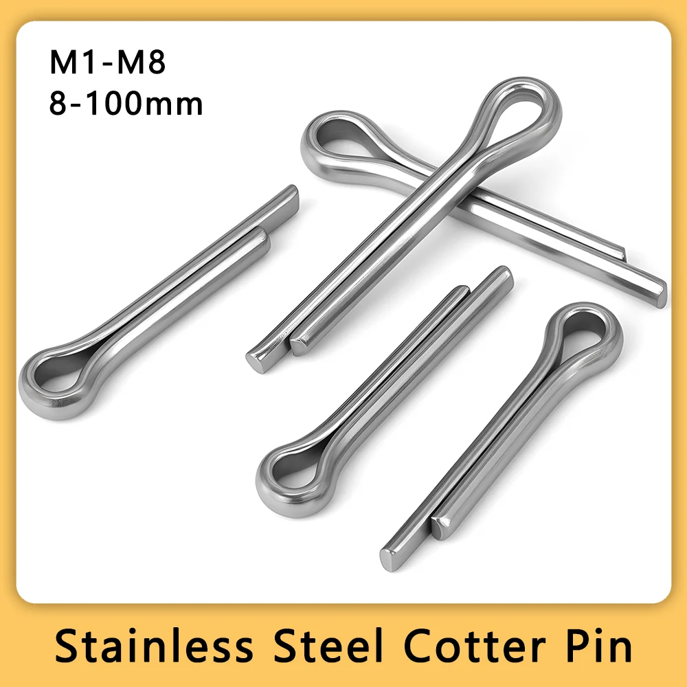 

8-100mm 304 Stainless Steel Cotter Pin Metal U Clip Metal Fixing Shaft Lock Split Pins M1 M1.2 M1.5 M1.6 M2 M2.5 M3 M4 M5 M6 M8