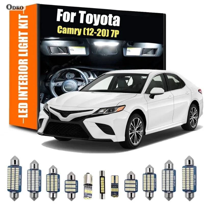

Для Toyota Camry 2012-2020 7 шт. автомобильные светодиодные внутренние лампы комплект купольной лампы для чтения багажника автомобильные фары сигнальная лампа