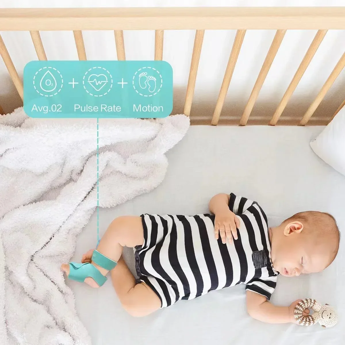 2025/ BabyO2 Wearable Foot  with Bluetooth Baby Sleep  Pulse Oximeters Pediatric