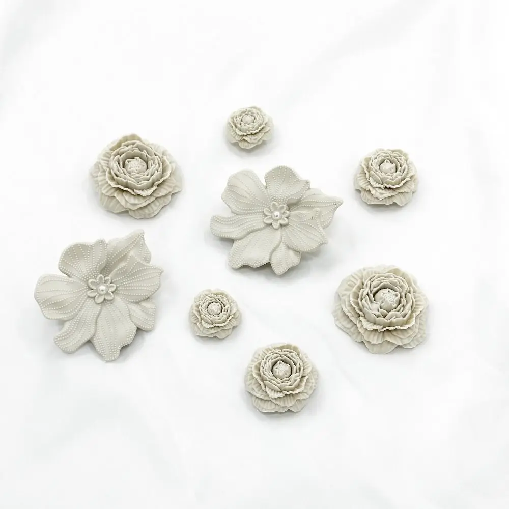 8Pcs 3D Flower Beach Shoe Charms Clip Buckle Detachable Shoe Decorations DIY Perforated Shoes Accessories Perforated Shoes