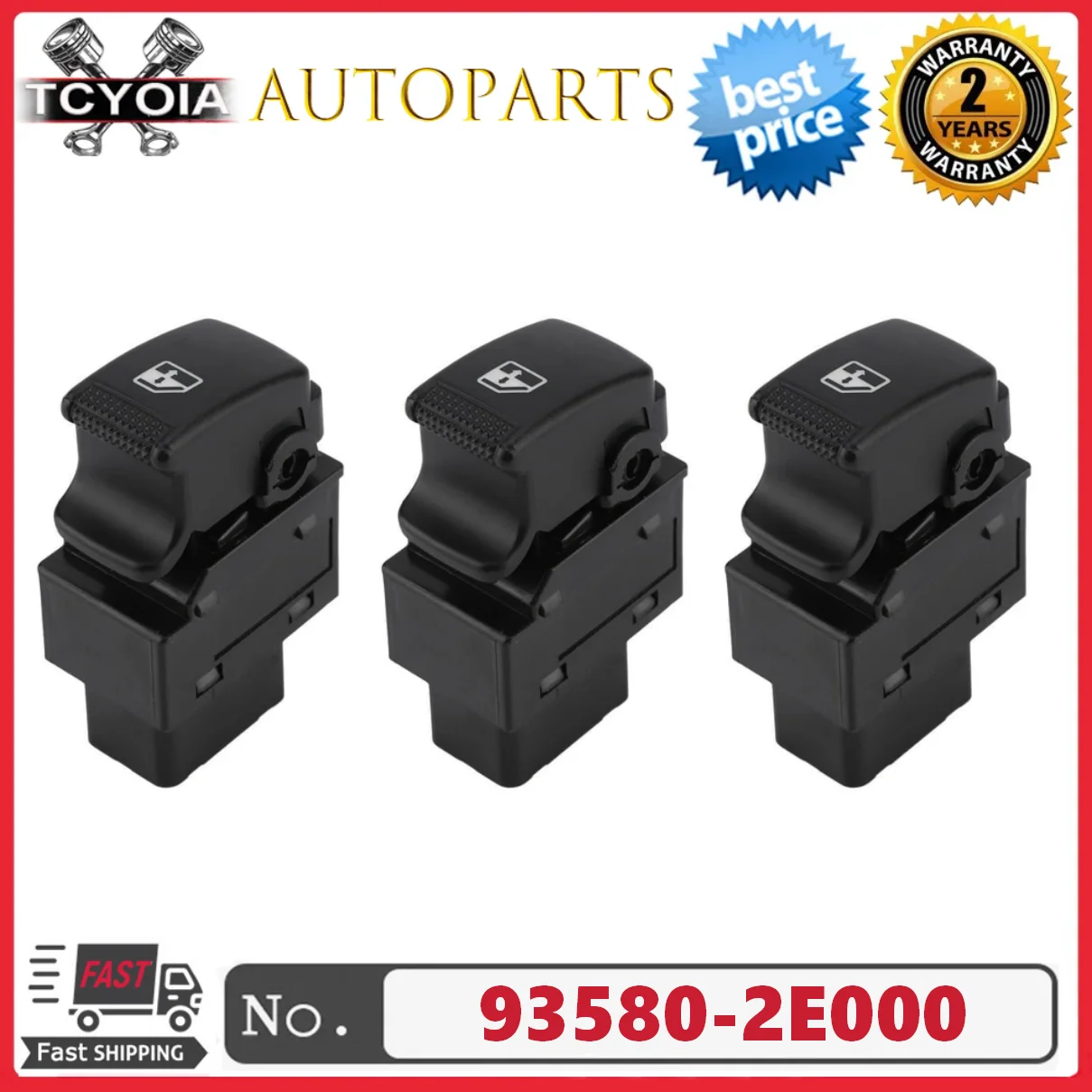 

3 шт., простая установка, одна кнопка главного управления окном для Hyundai Tucson 04-10 93580-2E000, переключатель стеклоподъемника