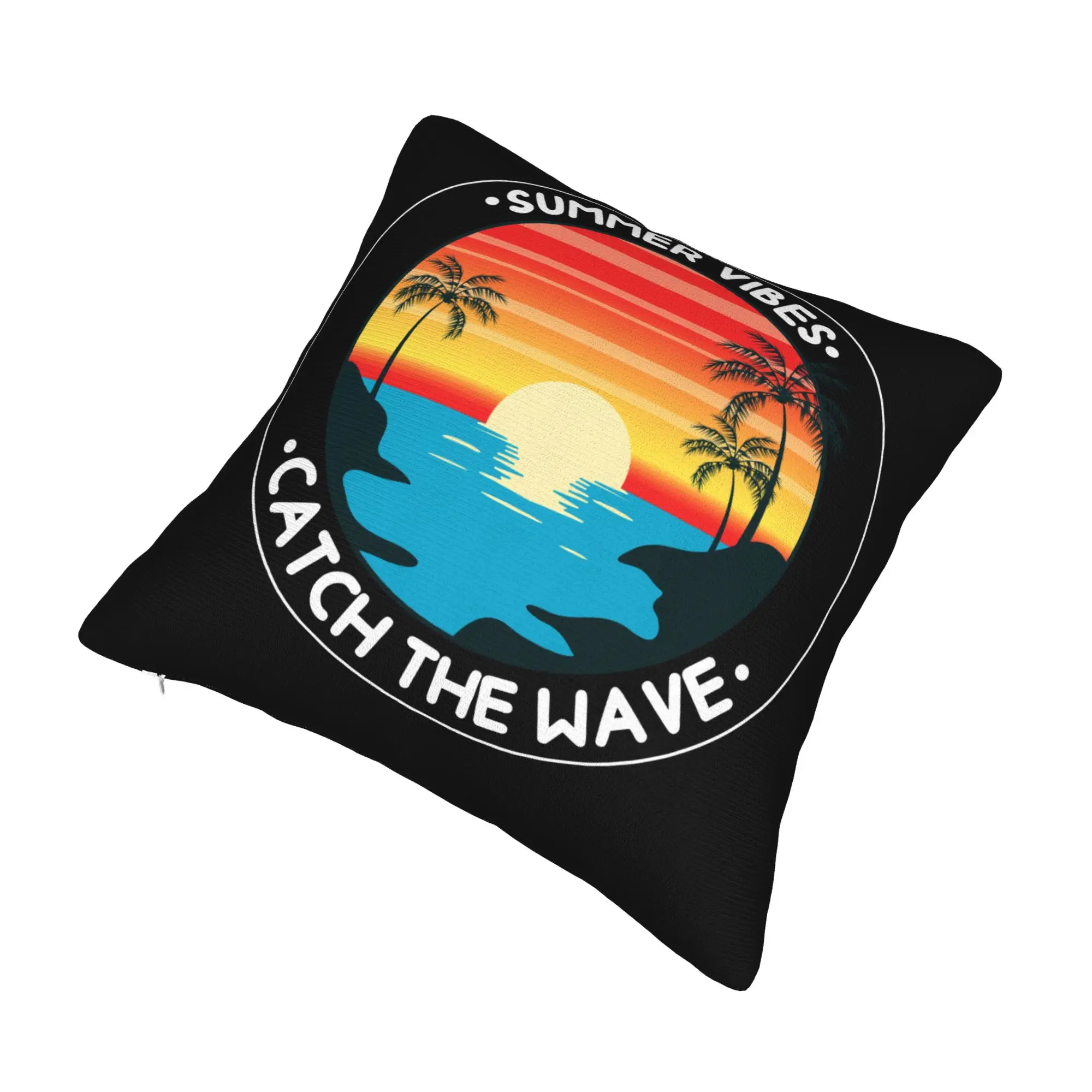 Summer Vibes Catch The Wave Modern Throw Pillow Covers Home Decorative Surfing Surfer Sofa Cushion