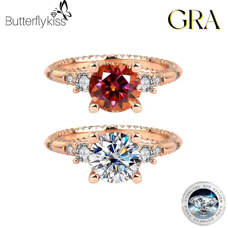 

Butterflykiss 2CT Moissanite Diamond Rings For Women Original 925 Sterling Silver Multiple Styles Lady's Elegant Diamond Rings