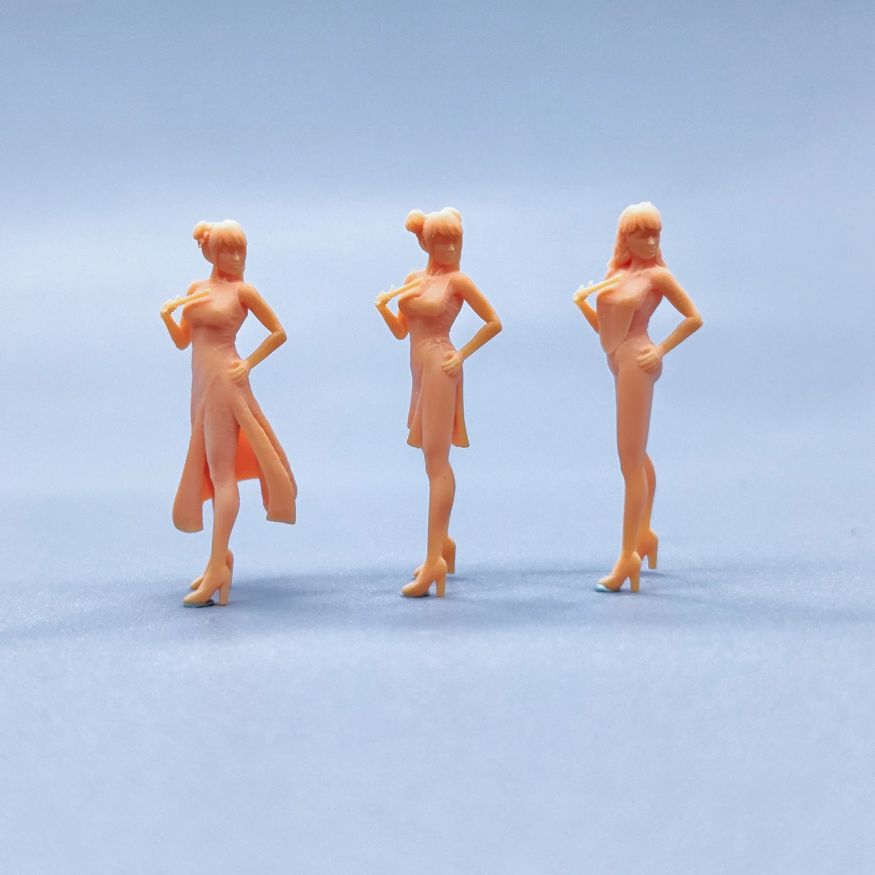 1/64 1/50 1/43 estatuetas escala modelo resina qipao menina barriga bolso acessórios incolores miniaturas diorama pintado à mão t902