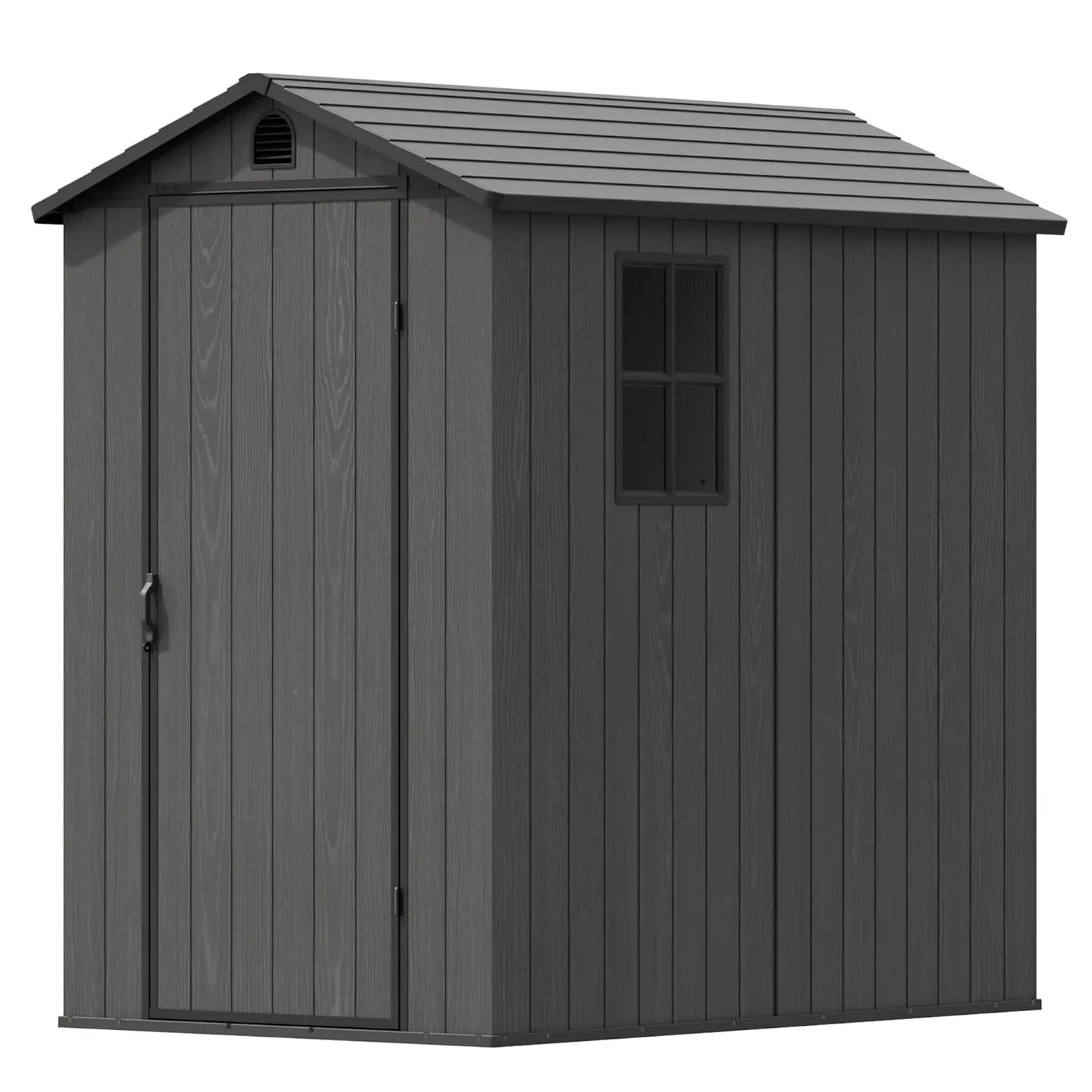 

Всепогодный уличный пластиковый сарай 4x6 футов с водонепроницаемой крышей, запираемой дверью, полом и окном, для двора, патио, газона, зоны у бассейна, на заказ