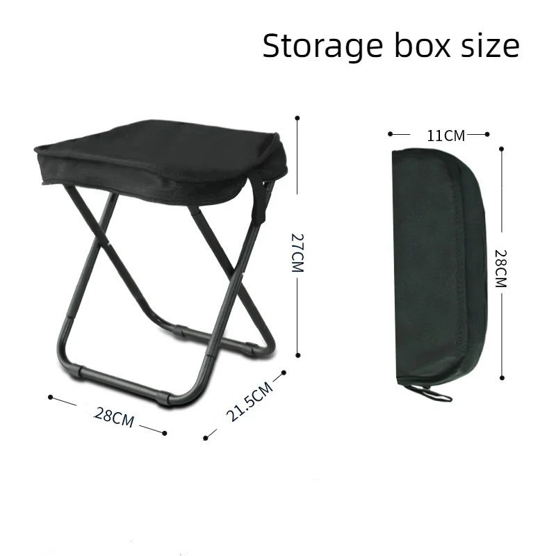 Folding Stools, Outdoor Boxed Portable Stainless Steel Oxford Cloth Camping, Fishing, and Travel Practical Ultra Light Stools