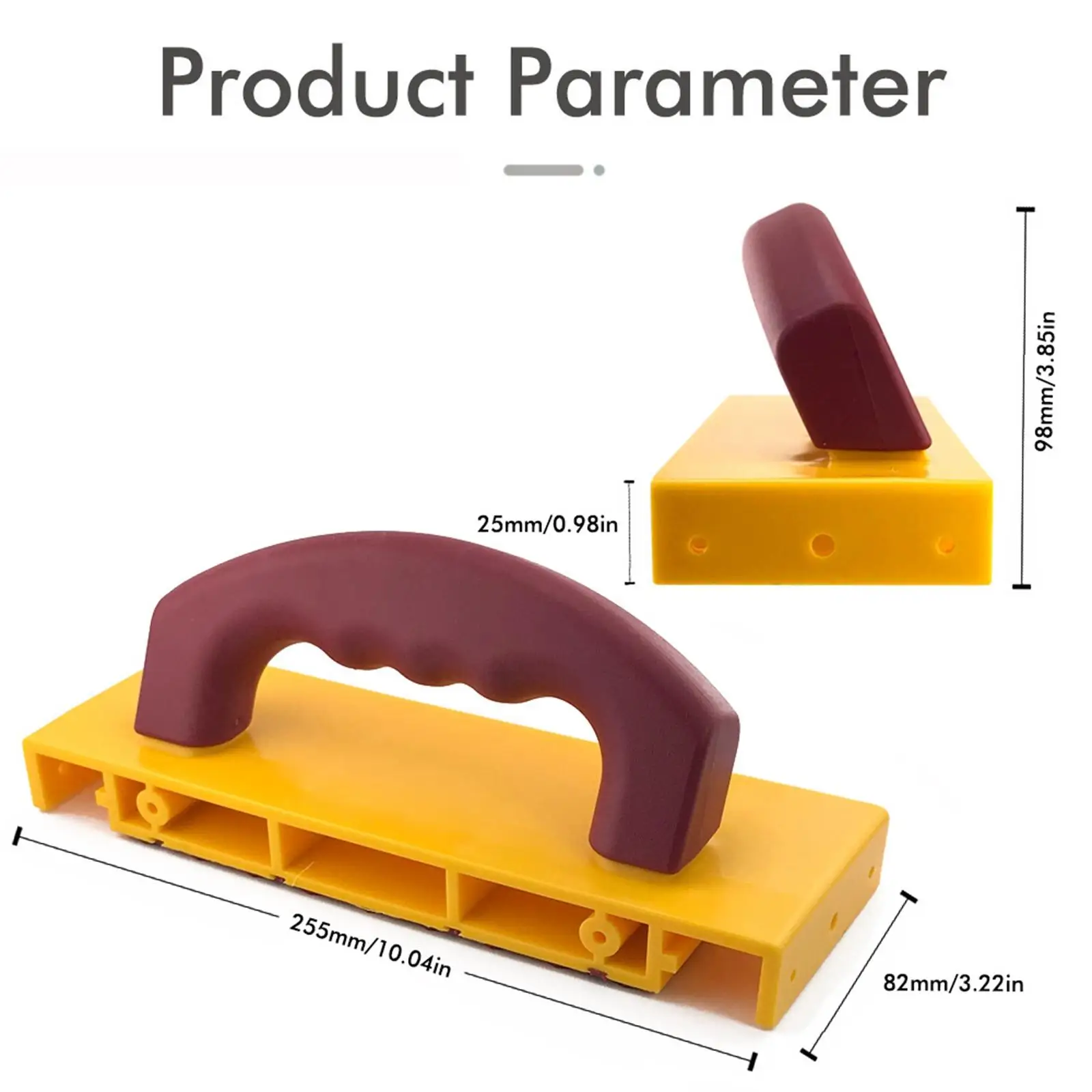 Woodworking Table Saw Push Block for Edge Routing 10x3.2inch with 3 Way Force System Anti Slip Diagonal Handle Ergonomic Handle