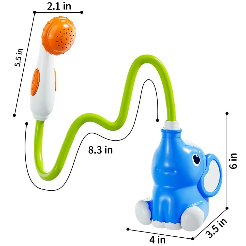 New Elephant Bath Shower Head Electric Rotatable Spray Water Cartoon Parent-Unisex Interaction Bathtub For Ages 1-3