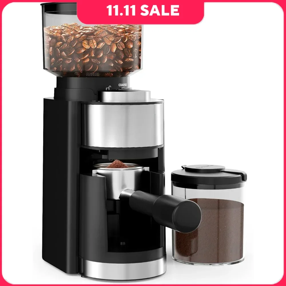 

Coffee Grinders for Home Use, with 25 Grind Setting, 51-53mm Portafilter Holder, Conical Coffee Grinders, Coffee Bean Grinder