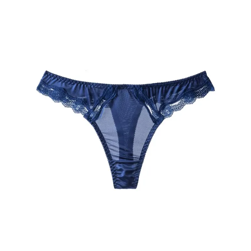 SP&CITY European Lace Sexy Thongs Embroidery Ice Silk Breathable Hollow Out Sexy Panties Women\'s Quick Dry Transparent Underwear