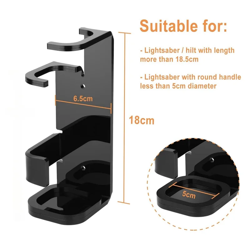 

Y28A NEW- 2PCS Lightsaber Stand Wall Mount Lightsaber Display Stand Acrylic Lightsaber Holder For Vertical & Cross Displaying