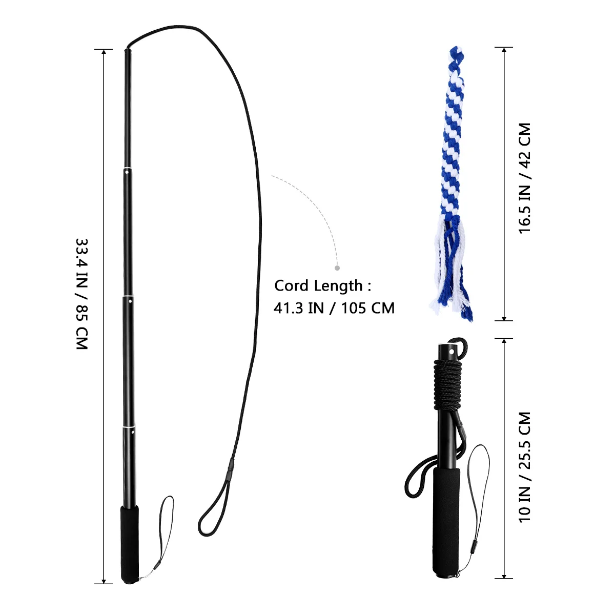 

5pcs 5 PCS Lure Dog Fly Stick Extending Extendable Flirt Pole Teaser Pet Interactive Puppy