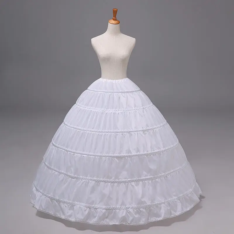 Sechs Stahlringe Ballkleid Hochzeitskleid Petticoat abgestufter bodenlanger Zug für Brautkleider individuell gestaltet