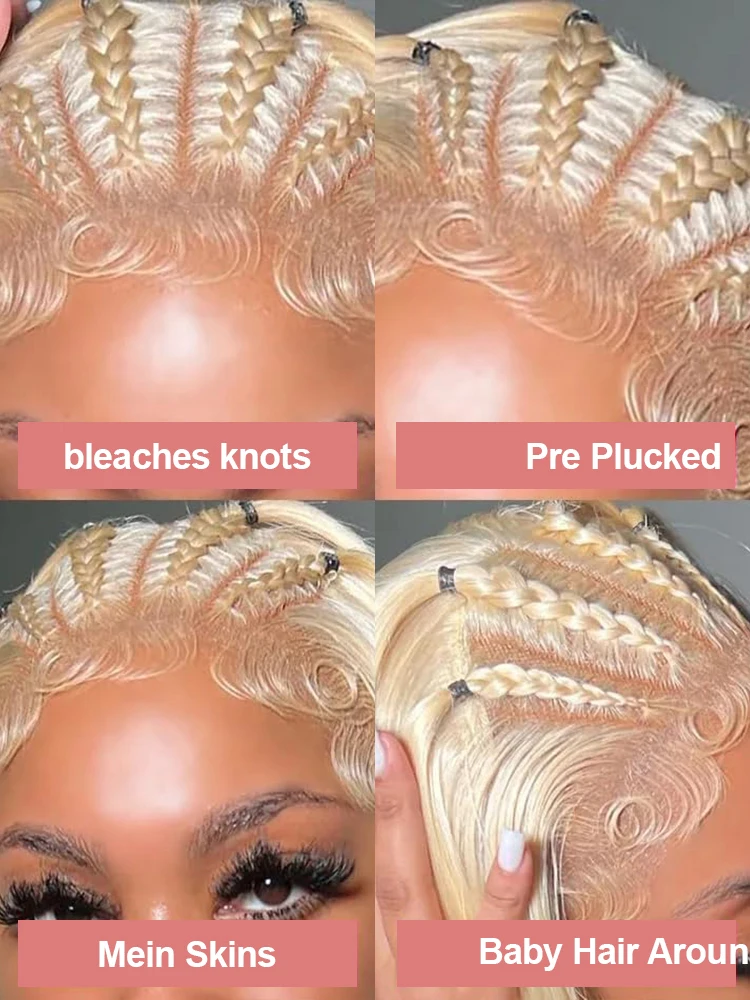 36 40 Inch 613 Honey Blonde Body Wave 13x4 13x6 Hd Lace Frontal Human Hair Wigs Brazilian Colored Water Wave Lace Front Wig 230% Density For Women