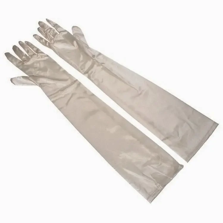 Classic Satin Long Finger Elbow Bride Wedding Gloves Opera Evening Party Prom Costume  Gloves