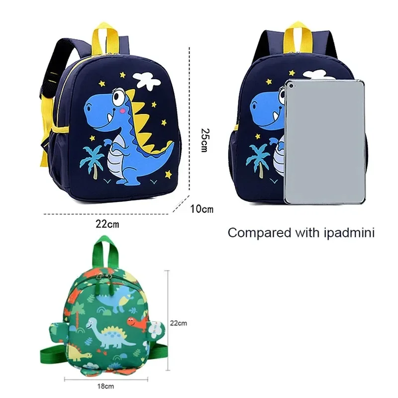 Cartoon Cute Dinosaur Printed SchoolBags Trendy Waterproof Kindergarten Primary School Bookbag Student Backpack