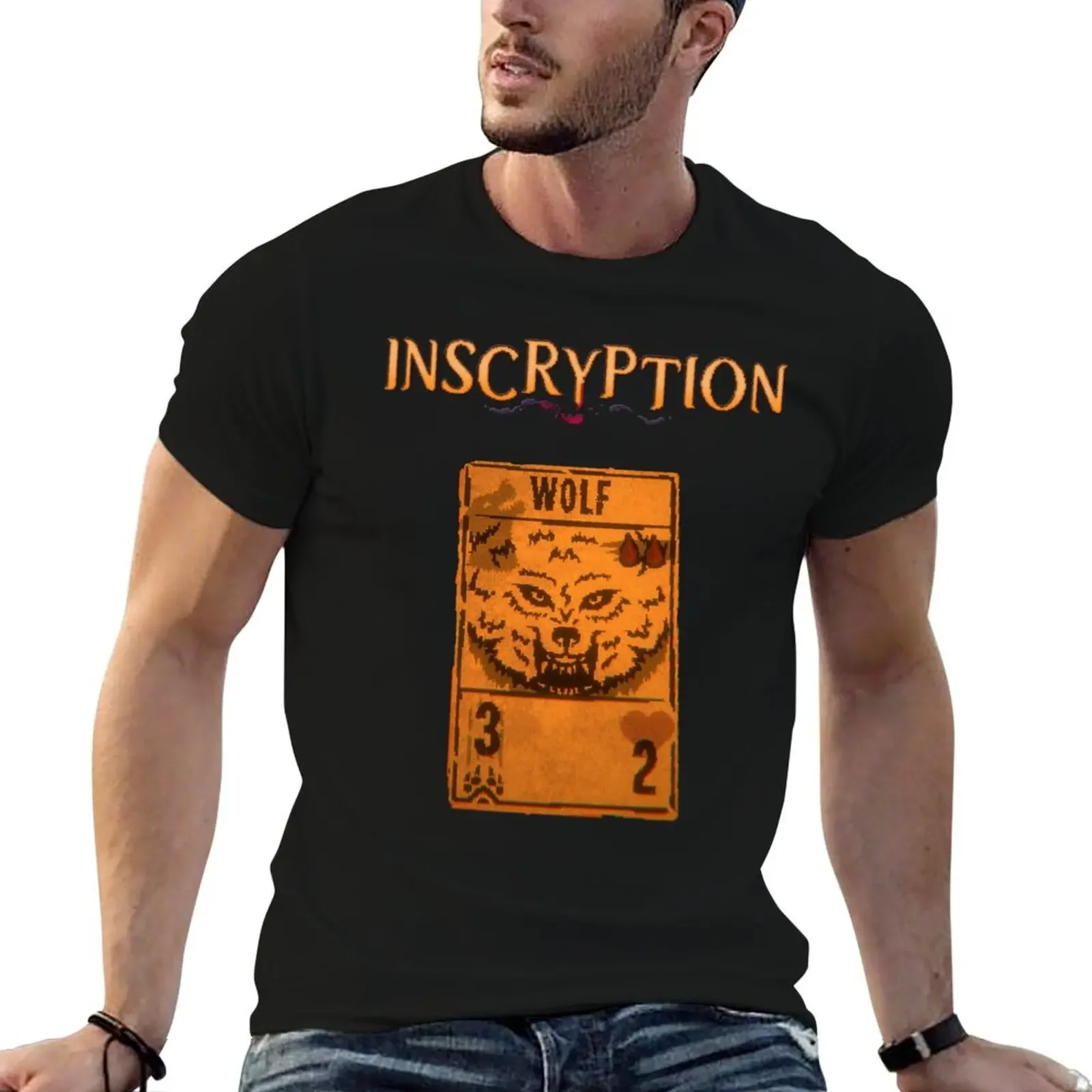 

Inscryption Psychological Horror Wolf Card Game Halloween Scary Spooky Dark Escape-room Puzzles T-Shirt blacks t shirt men