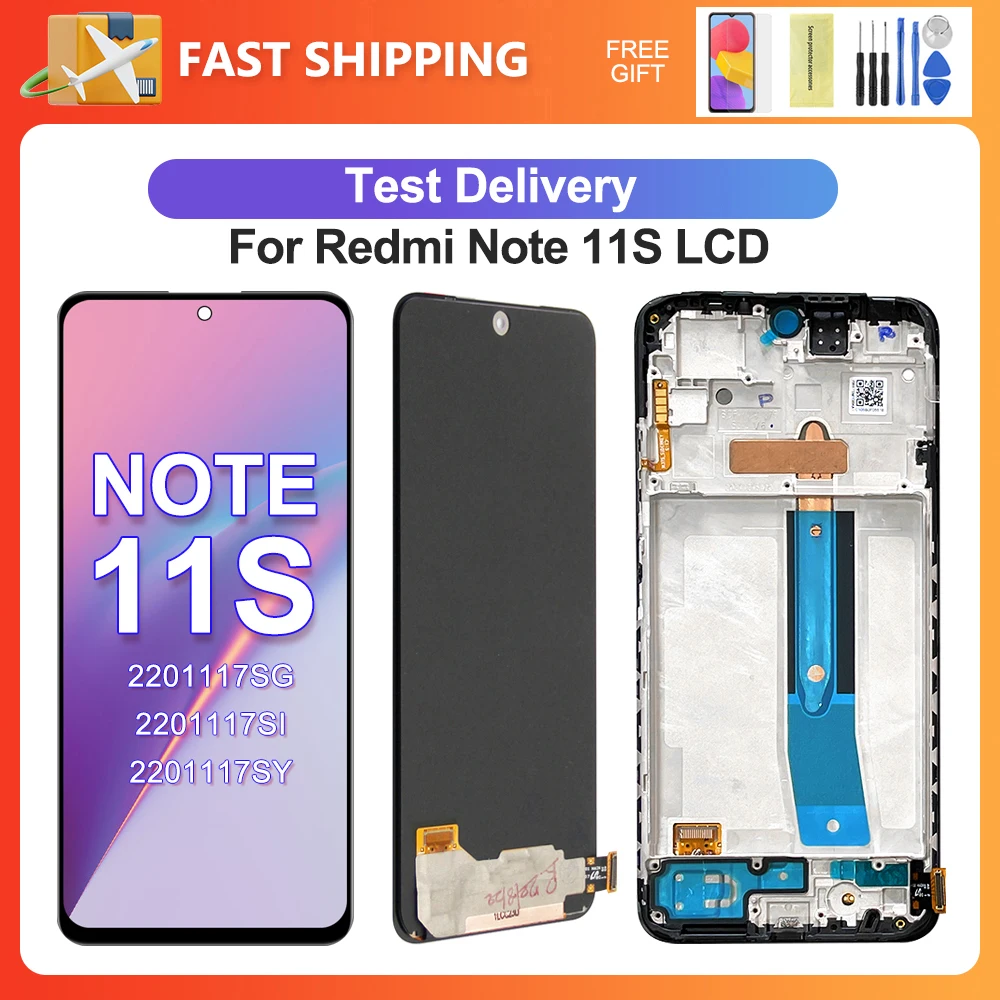 

For Xiaomi Redmi Note 11S 6.43''For Ori Redmi Note11S 2201117SG LCD Display Touch Screen Digitizer Assembly Replacement