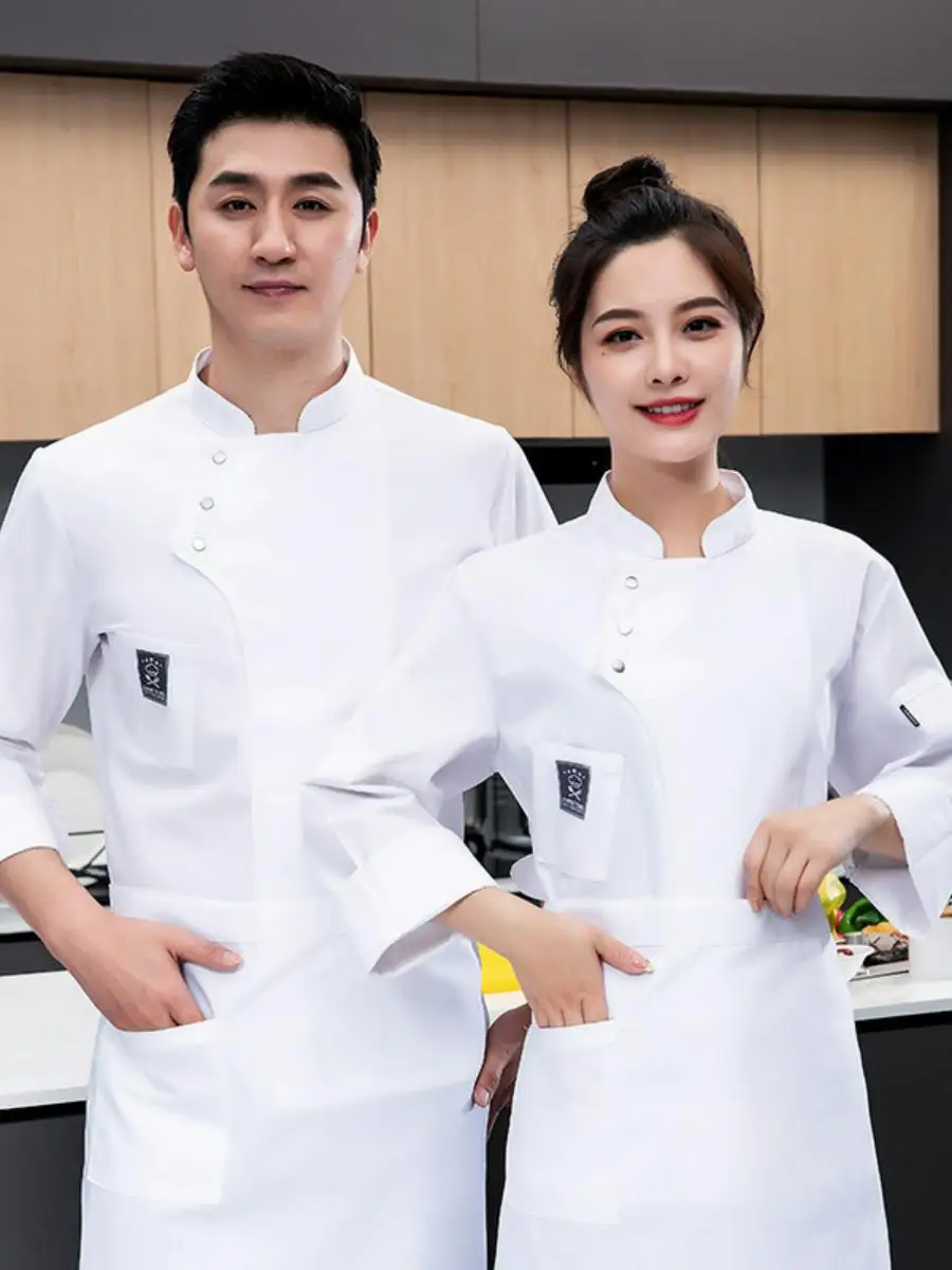 

Мужская униформа для поваров с длинным рукавом, рабочая одежда для отелей и ресторанов, одежда для пекарей, для кондитерских, для персонала кухни