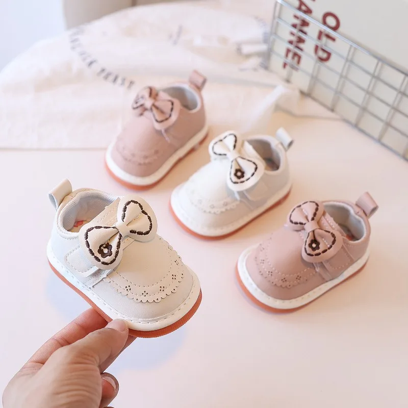

Toddler Kids Princess Flat Shoes with Cute Bows Baby Walking Shoes Round Toes 2025 New Fashion Girls Casual Shoes Soft Non-slip