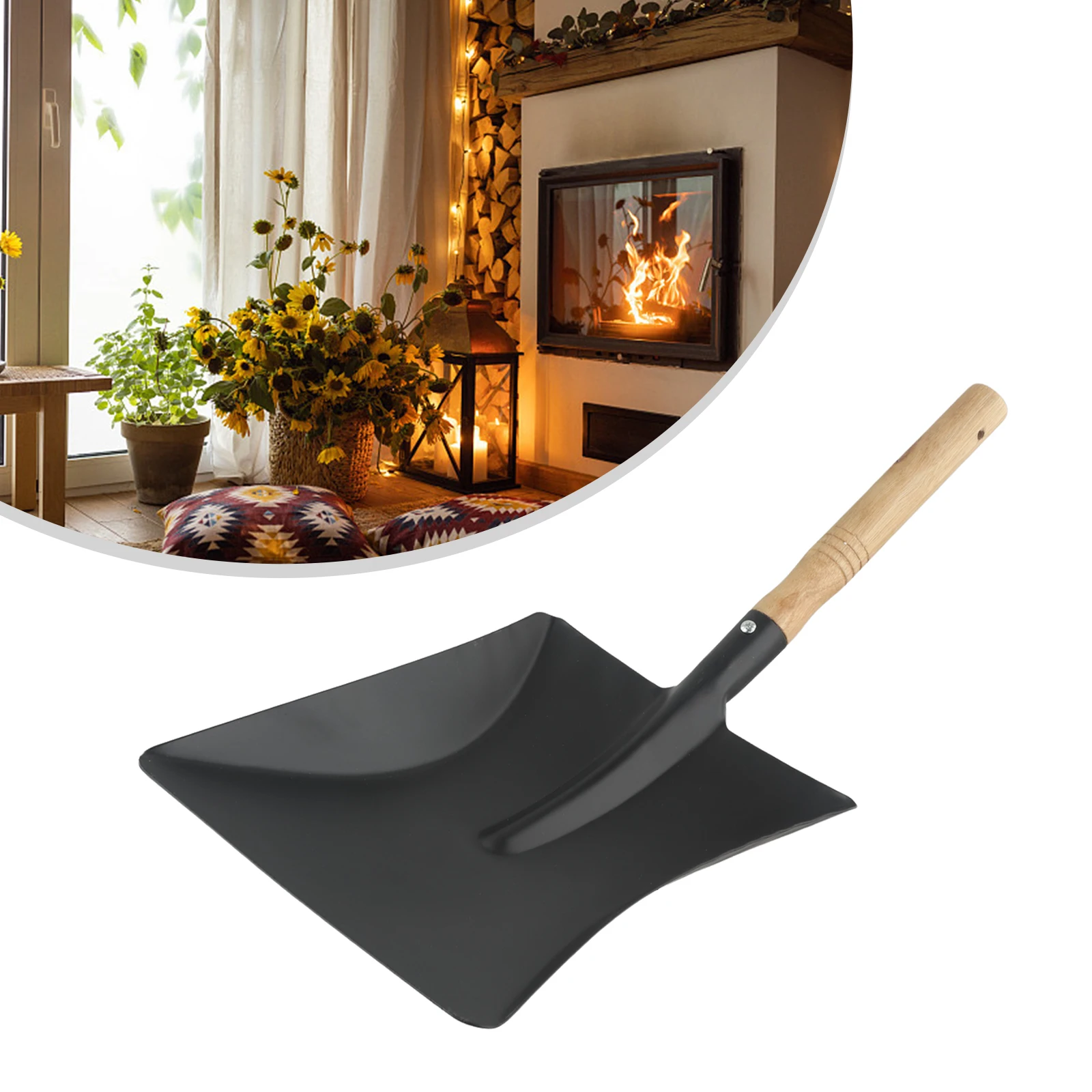 

1pcs Household Indoor Chimney Shovel Fireplace Tools Steel Dustpan Ash Shovel Fireplace Cleaning Wood Burner Accessories