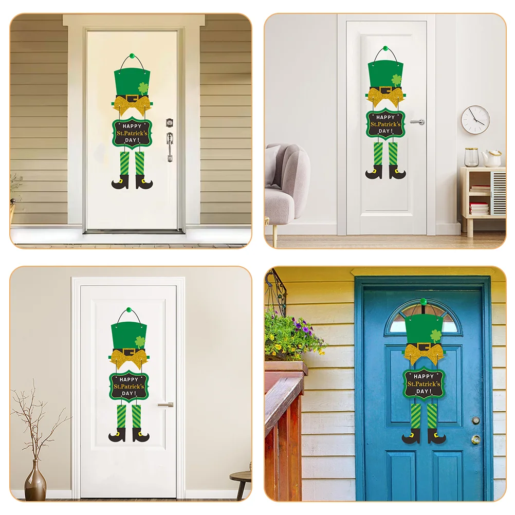 Irish Festival Listing Front Door Garland Wall Paper Sign St Patrick's Day Ornament Decorative Patricks Outdoor Decorations