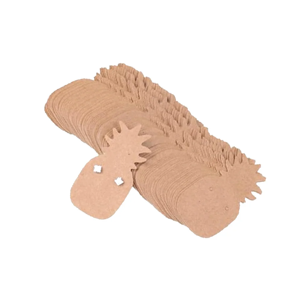 

100Pcs Blank Kraft Paper Jewelry Tags Earring Display Cards Ear Stud Holders Multipurpose Price Label Cards for Accessories