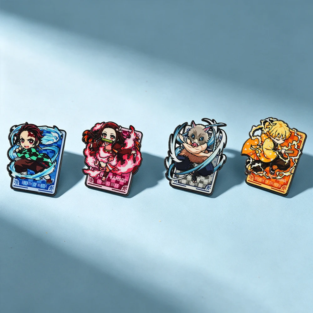 4pcs/set Cartoon Anime Pins Cosplay Brooches Cute Character Pins Metal Badge Backpack Lapel Badges Jewelry Accessories Gifts view 4