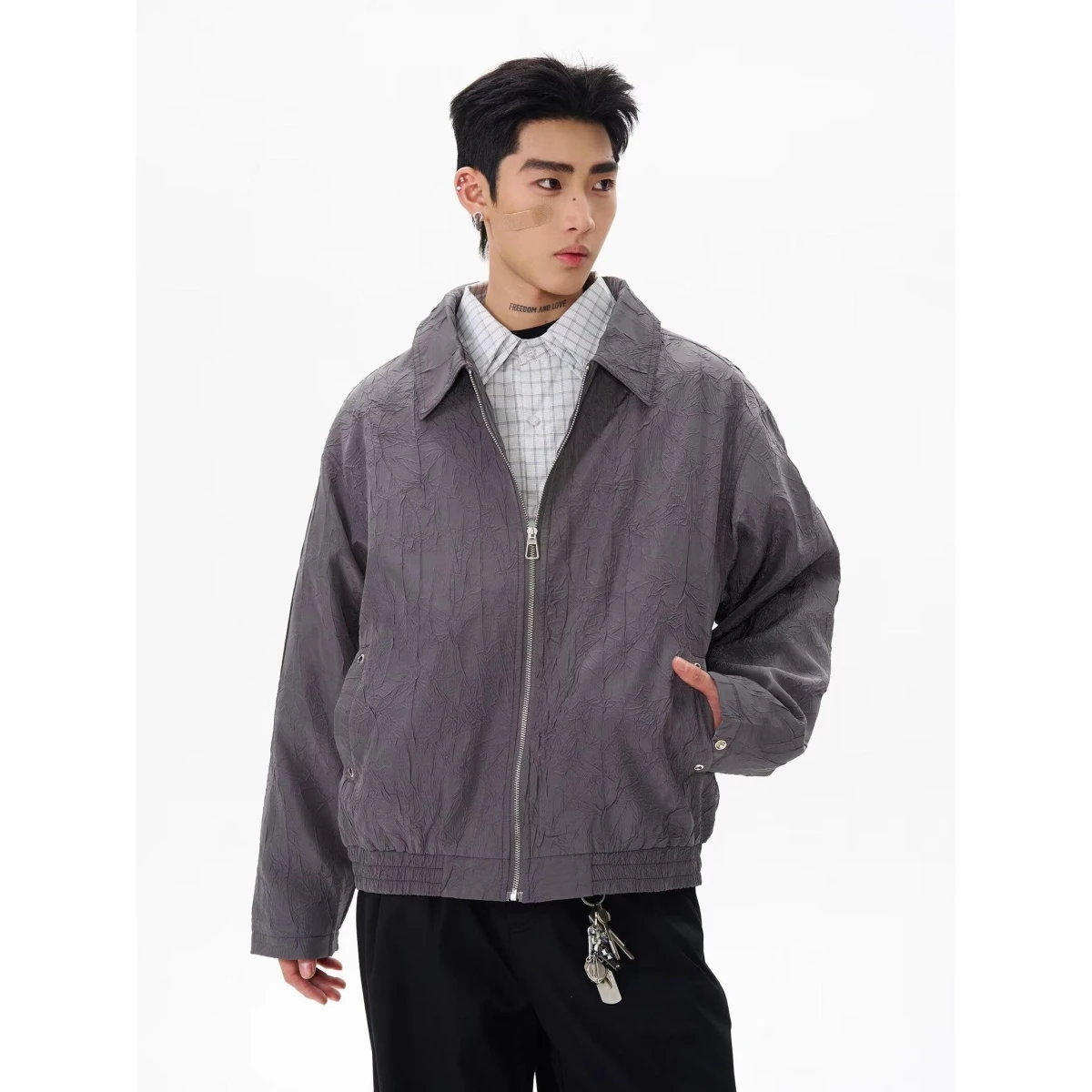 

Loose Men's Jaet 2024 Spring Autumn Sli Streetwear Hong Kong Sle High Street Trend Harajuku Korean Version Outerwear
