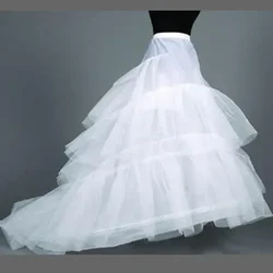 Hot Sell Vintage Spandex Waist A Line Underskirt Petticoat Three Layer Long Train Wedding Party Evening Prom Dress Slip