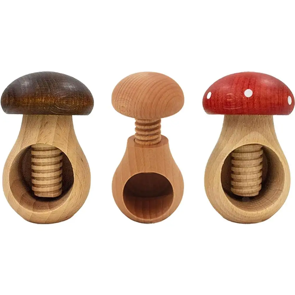 Picture 7: Creative Mushroom Shape Nutcracker Wooden Walnut Opener Walnut & Hard Shell Nut Opener Tool Multi-function Kitchen Tool