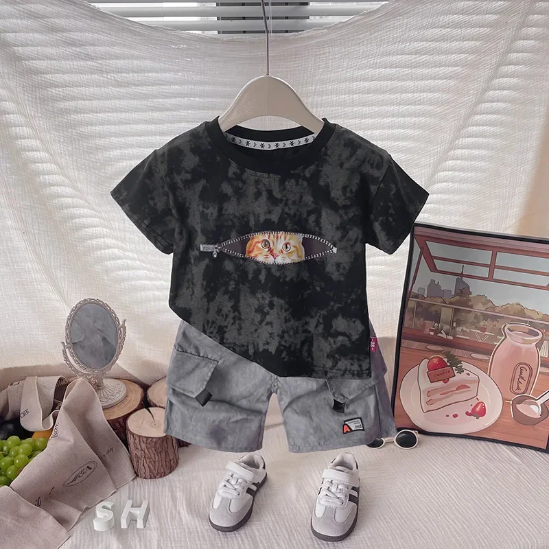 

New Summer Baby Girls Clothes Suit Children Boys Casual Short Sleeved T-Shirt Shorts 2Pcs/Sets Infant Clothing Kids Tracksuits