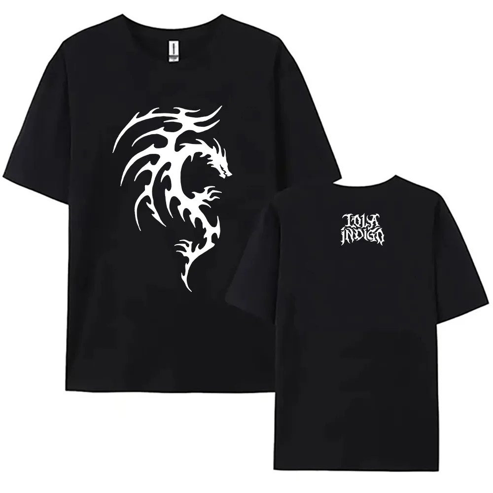 

Women Tees Singer Lola Índigo Printing T-shirt Short Sleeve Cotton Loose Tshirts Hip Hop Unisex Streetwear Graphic Printing Tops