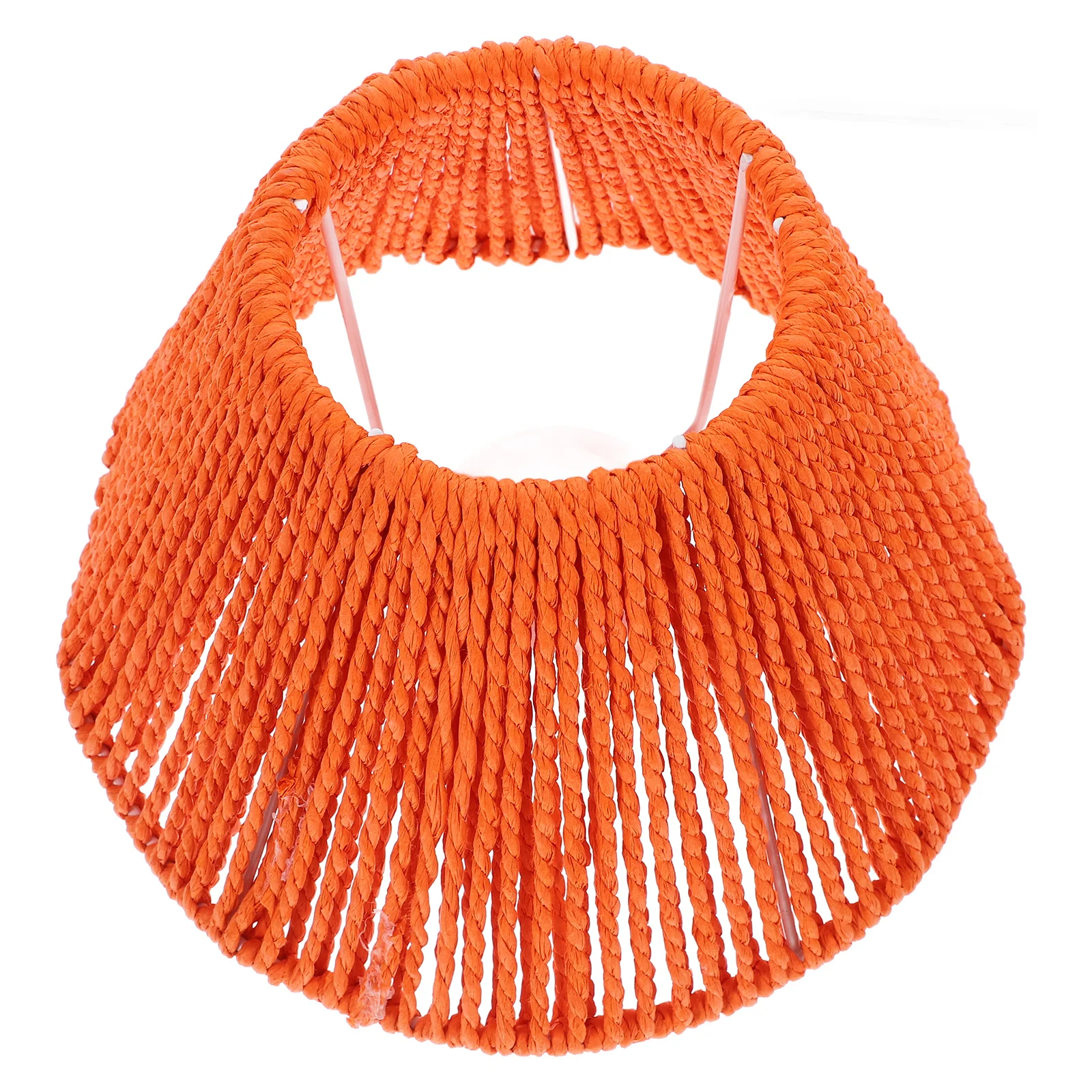 

Paper String Woven Lamp Shade Iron Frame Vintage Light Cover For Home Hotel Cafe Decor Chandelier Ceiling Pendant Lighting